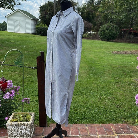 -EVERLANE Midi Cotton Shirt Dress - Bone White/Black Women’s Size 00 - Picture 7 of 15